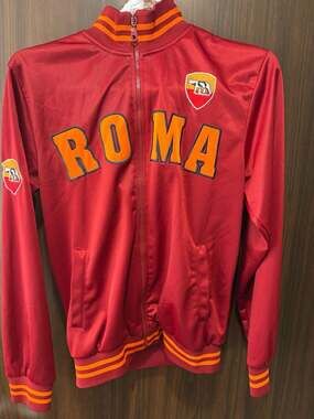 Italia Full Zip Track Jacket AS Roma Crest Red Size L